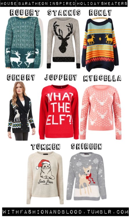 House baratheon inspired holiday sweaters by withfashionandblood...