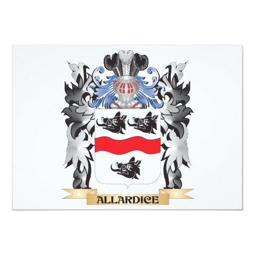 Allardice Coat of Arms - Family Crest 5x7 Paper Invitation Card