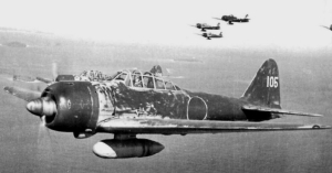 A6M3 Model 22, flown by Japanese ace Hiroyoshi Nishizawa over the Solomon Islands, 1943