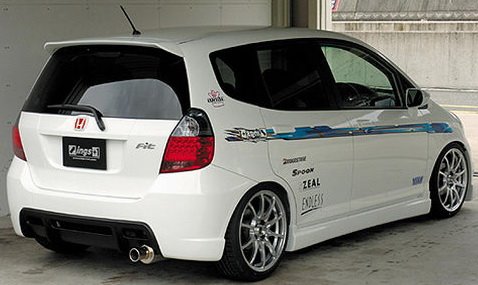 White Honda Fit is only given a few modifications . because without ...