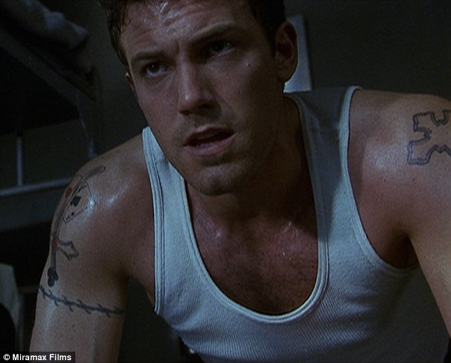 'They were right for the character. I play a convict': And back in 2000, Affleck showed off his barbed-wire and crucifix-laden biceps for his role in the dismally-reviewed action flick, Reindeer Games