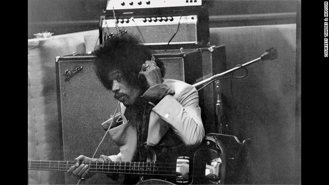 This rare portrait of Jimi Hendrix in the recording studio, holding an electric bass guitar was taken in London in the Seventies. It shows the level of informality that Po was able to capture in his pictures, as a result of his close relationships with the musicians he photographed.