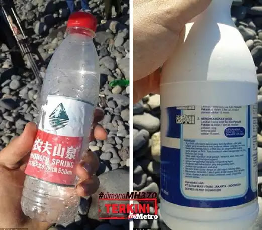 MH370: Selepas Bagasi, Botol Minuman Pula Di Temui 