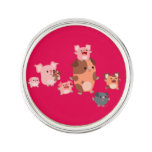 Cute Cartoon Pig Family Lapel Pin
