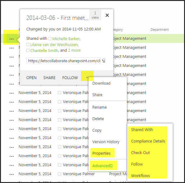 Navigation on Docs in Office 365 b