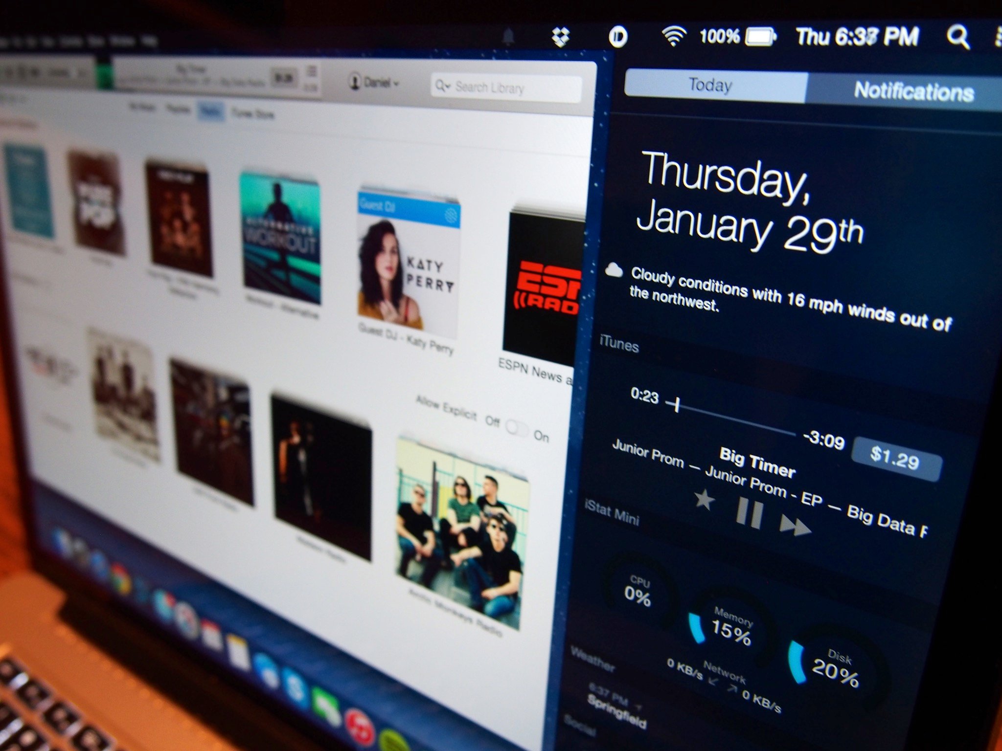 iTunes for OS X updated with notification center widget, improved syncing