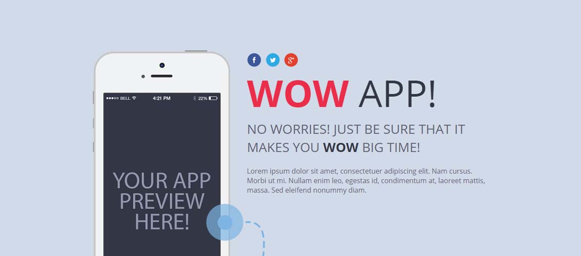 WOW - Instapage Mobile App Landing Page