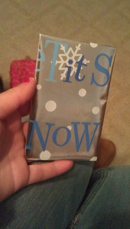 Maybe using "let it snow" wrapping paper wasn't a good idea