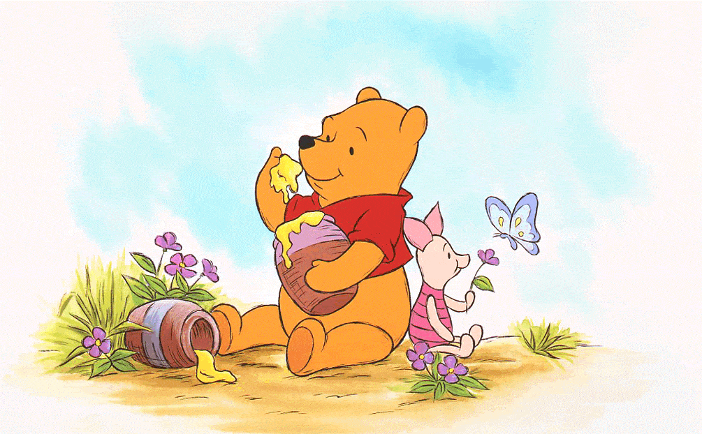 Pooh eating honey