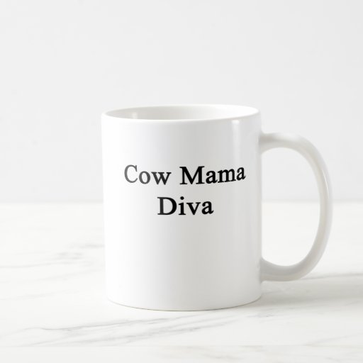Cow Mama Diva Classic White Coffee Mug