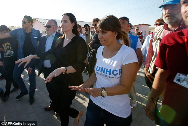 On Saturday Jolie visited a refugee camp in southeastern Turkey that hosts victims of the crisis in Syria