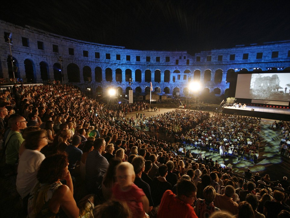 A Roman amphitheatre in Croatia is once again entertaining crowds; in the summer it hosts a unique open air cinema