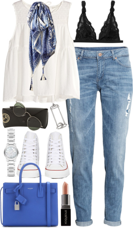 Outfit for a casual day by ferned featuring a white singletH M...