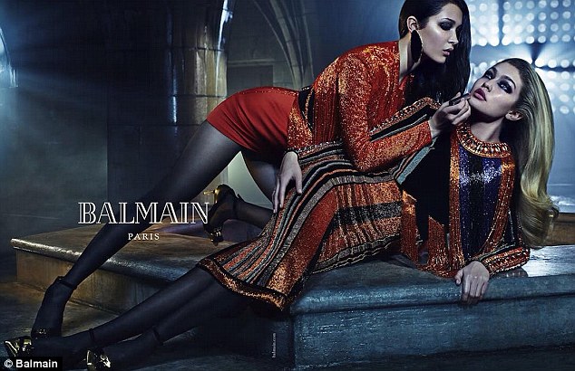 Double take: The nepotistically-privileged socialites - both repped by IMG - starred in a sibling Balmain campaign last summer and they've both modeled for Moschino