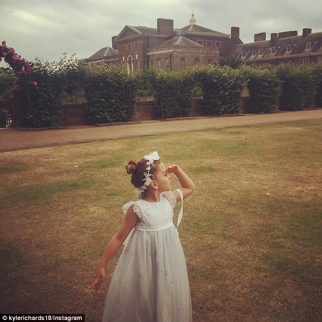 Proud mama: Kyle snapped a photo of seven-year-old Portia in her flower girl outfit