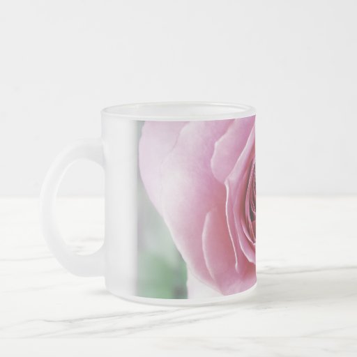 American rose 10 oz frosted glass coffee mug
