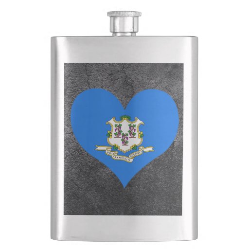 Best Connecticuter Heart flag Flasks