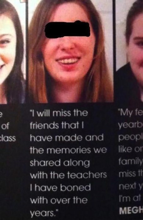 yearbook quote boned with teachers