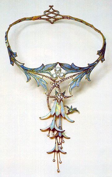 ephemeral-elegance: Opal Fuchsia Necklace, ca. 1905 Designed by...