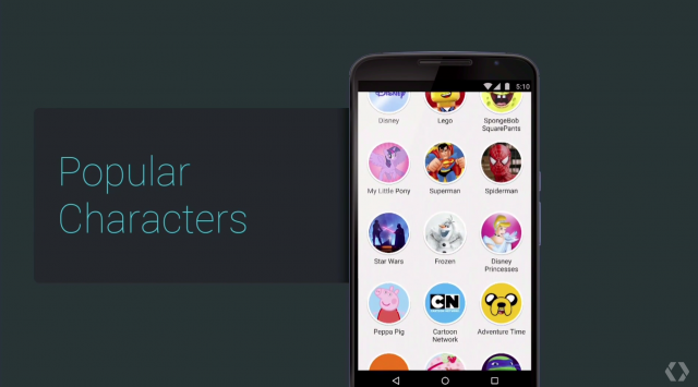 Google Play Store Popular Character browser