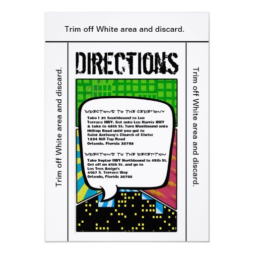 3.5x6 Directions Card Comic Strip Book Pop Art Cou