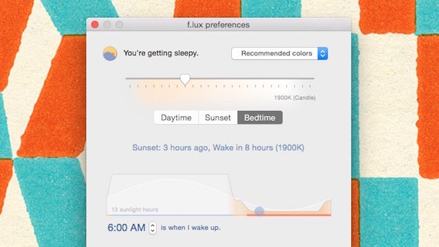 F.lux for Mac Adds "Backwards Alarm Clock" to Show How Much Sleep You're Missing