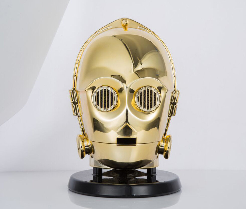 Star Wars Audio System Gold Plated C3po Stormtrooper Heads 04