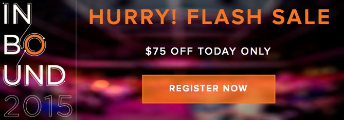 INBOUND 2015 flash sale: $75 off today only