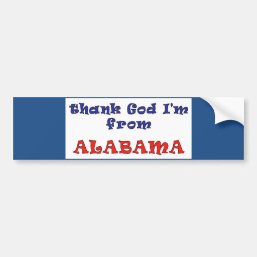 Alabama Car Bumper Sticker