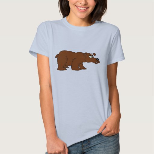 Angry brown bear design t-shirt for women