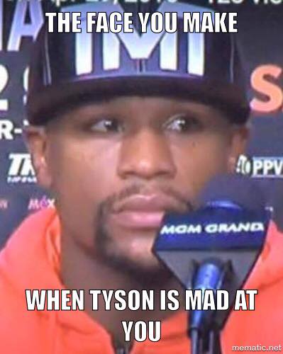 Tyson Mad at you