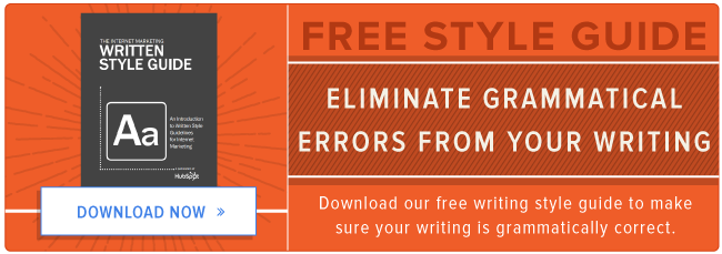 fix grammatical errors with the writing style guide 