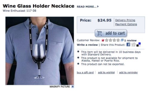 wine glass holder necklace