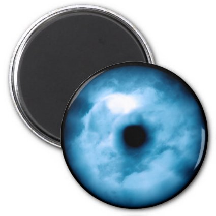 Light Blue cloudy eye graphic 2 Inch Round Magnet