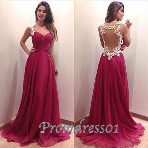 qpromdress:2015 rose chiffon prom dress