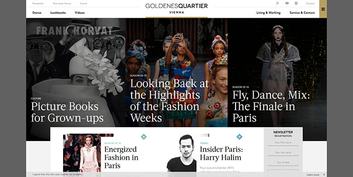 Goldenes Quartier website design inspiration