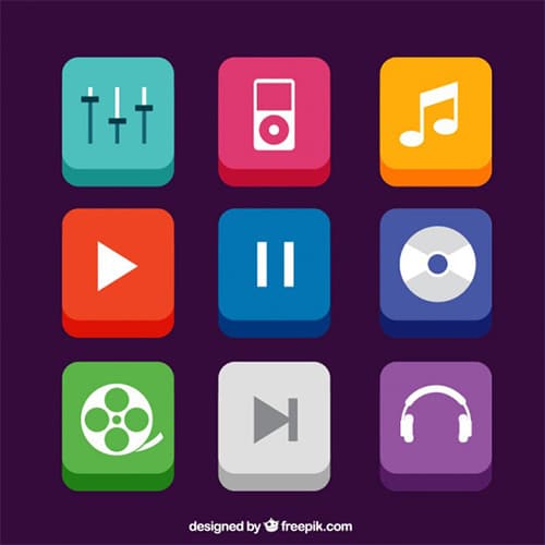 Music-app-icons-in-3d-style