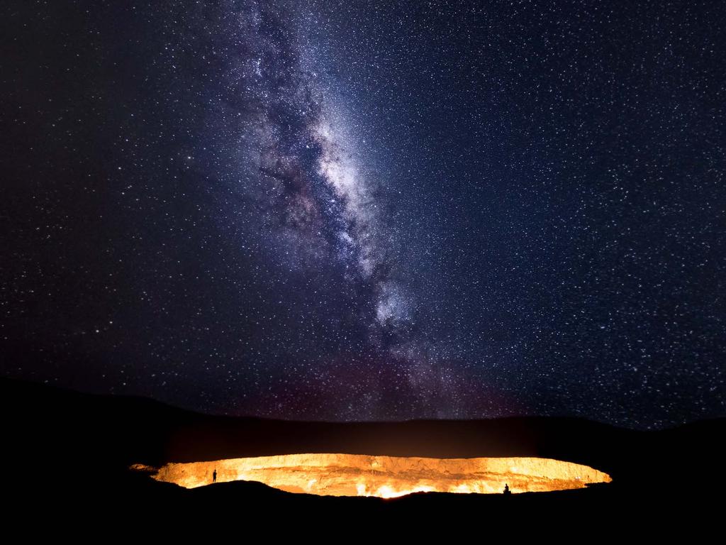“Heaven meets hell as the milky way ascends over the Darvaza gas crater in the Karakom desert, Turkministan.” Picture: Tino Solomon, UK, Shortlist, Open Low Light, 2016 Sony World Photography Awards