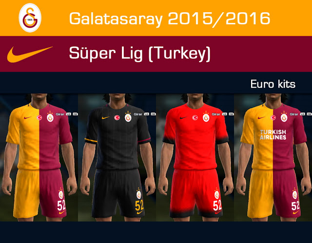 PES 2013 Galatasaray Update GDB Kits Season 2015-2016