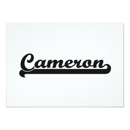 Cameron Classic Retro Name Design 5x7 Paper Invitation Card