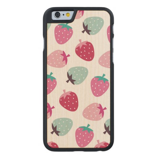 Cute,girly,strawberry,pink,mint,pattern,trendy,kid Carved® Maple iPhone 6 Case