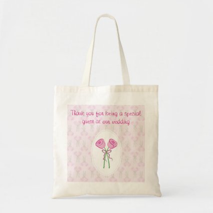 Pink Roses Wedding Budget Tote Bag