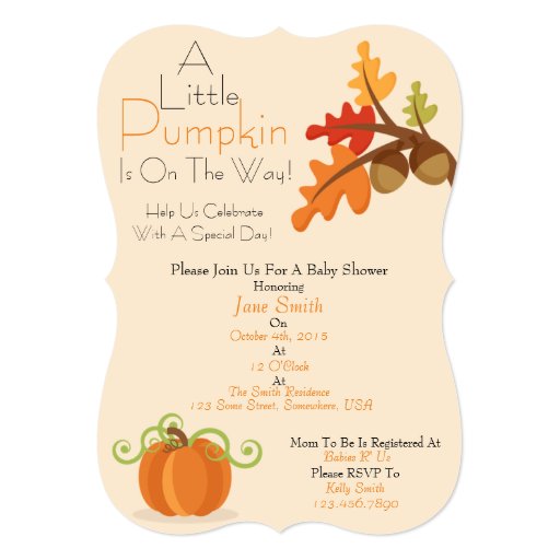 A Little Pumpkin Baby Shower Invite