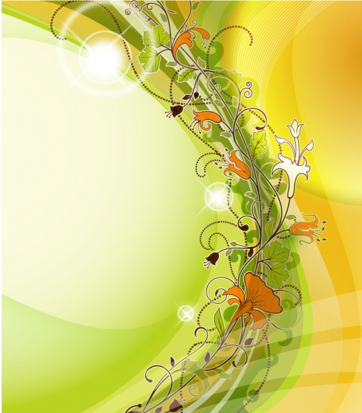 美しい植物の蔓が巻いた背景 Abstract background with flowers elements vector