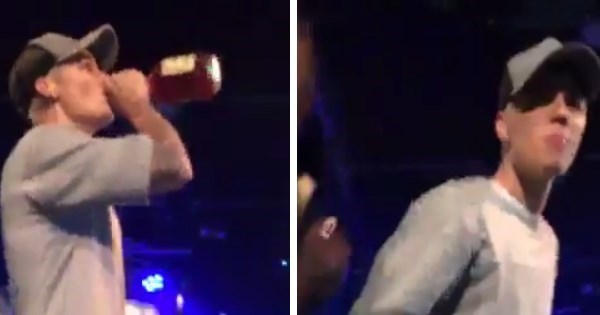 Justin Bieber Chugs Hennessy On Stage And Immediately Regrets It 