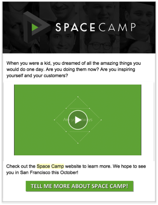 Vidyard Space Camp Email