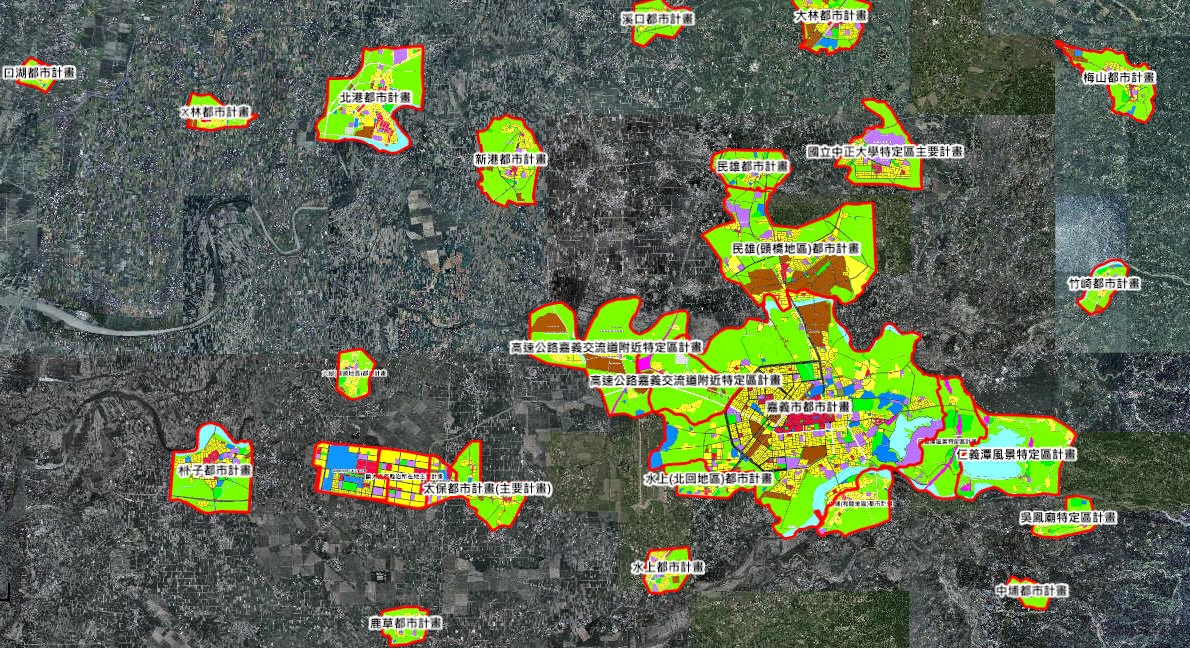 嘉義縣市都市計畫範圍與人文地理資料整理