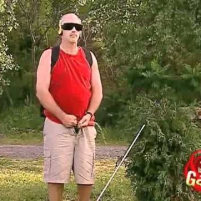 Just for laughs - Blind guy is pissing on people