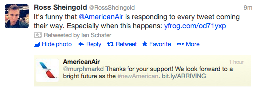 american airlines automated tweet