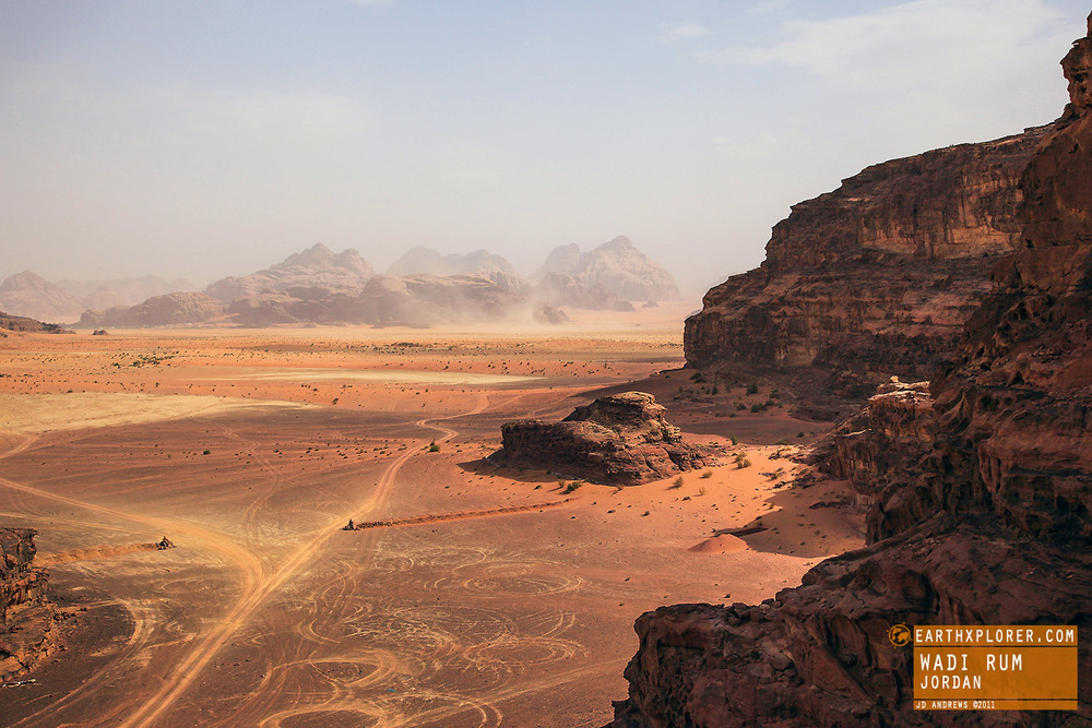 Wadi Rum also known as The Valley of the Moon is a valley cut into the sandstone and granite rock in southern Jordan.
